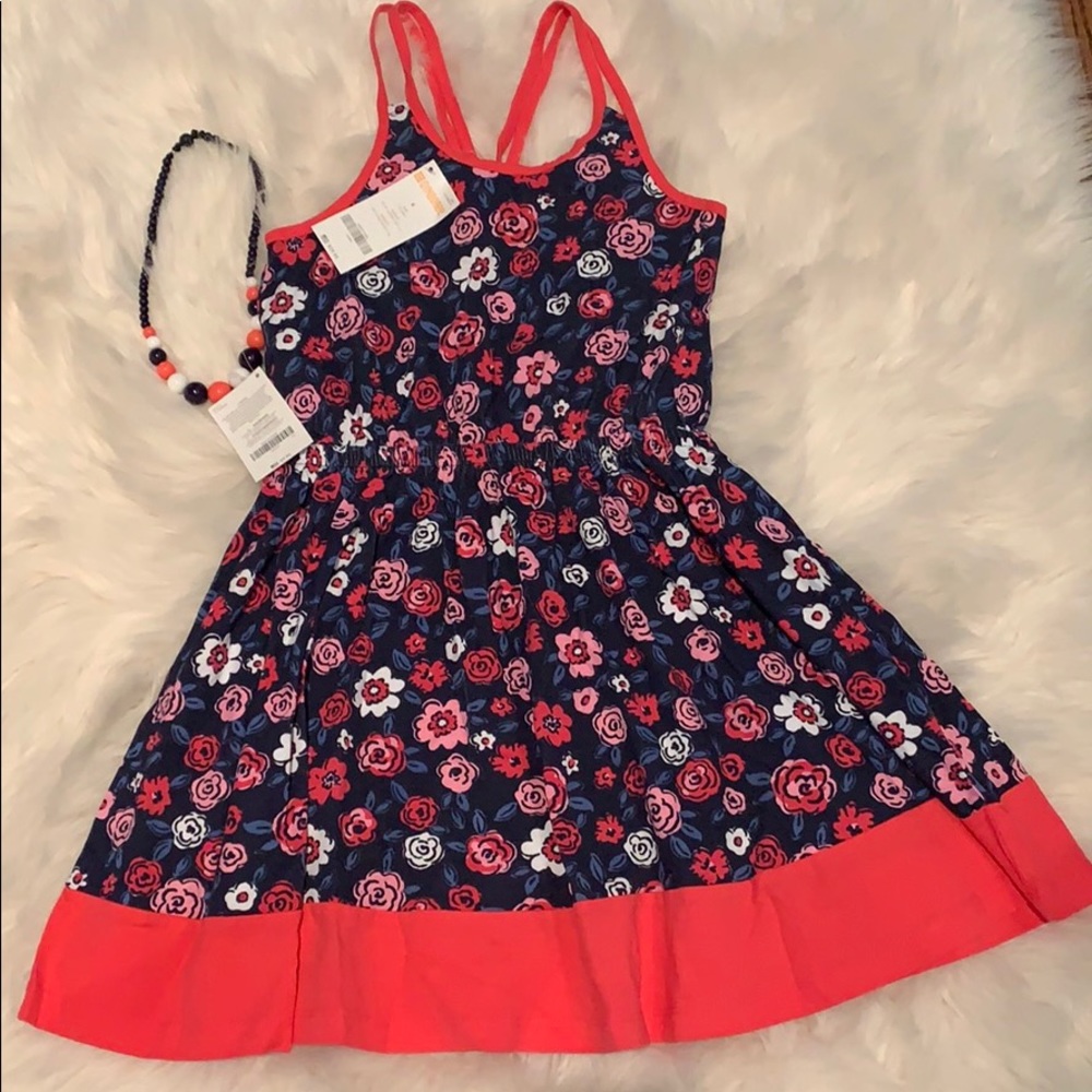 Gymboree girls floral dress with necklace